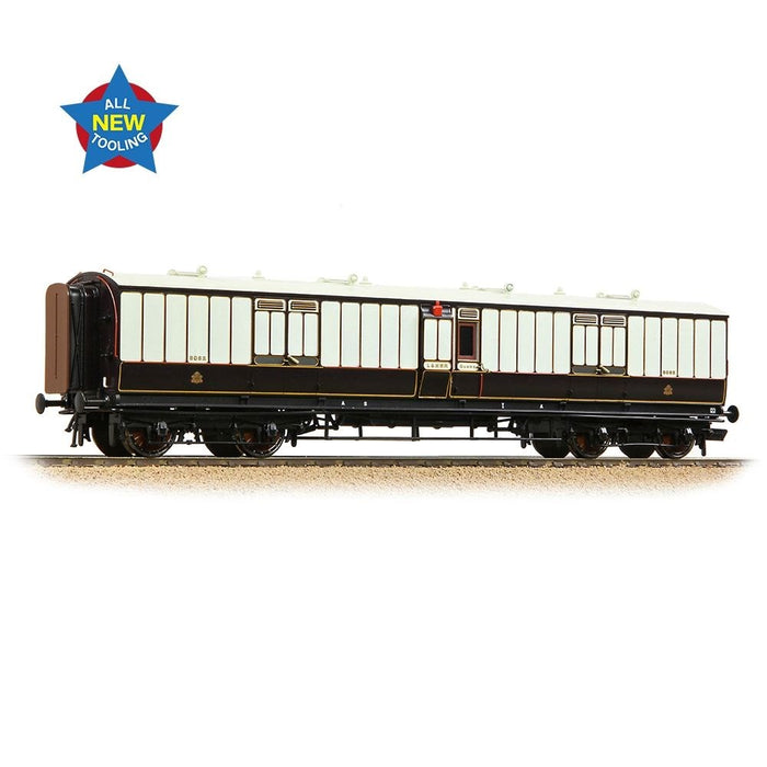Bachmann Branchline [OO] 39-890 LNWR 50ft Arc Roof Full Brake in LNWR Dark Claret & White
