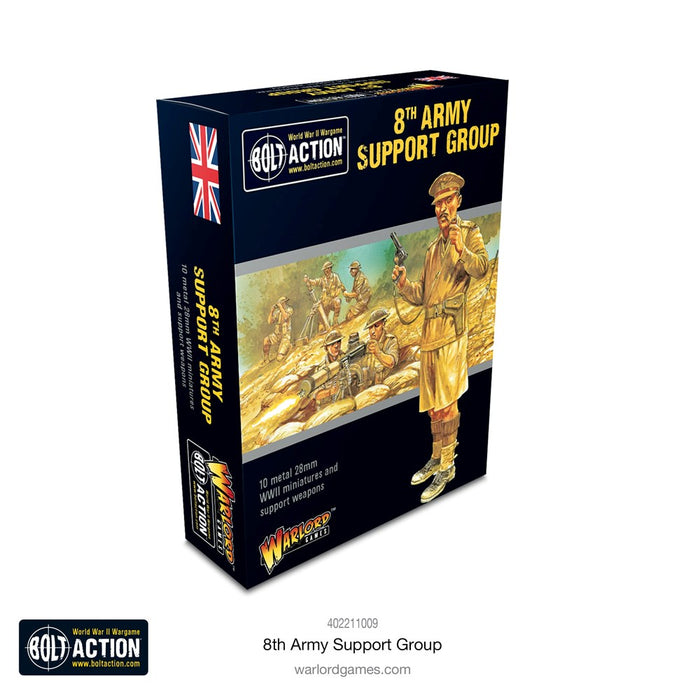 Bolt Action British 8th Army Support Group (HQ, Mortar & MMG)