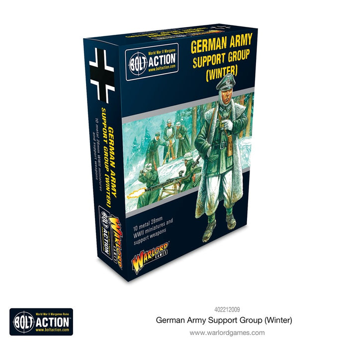Bolt Action German Army Winter Support Group (HQ, Mortar & MMG)