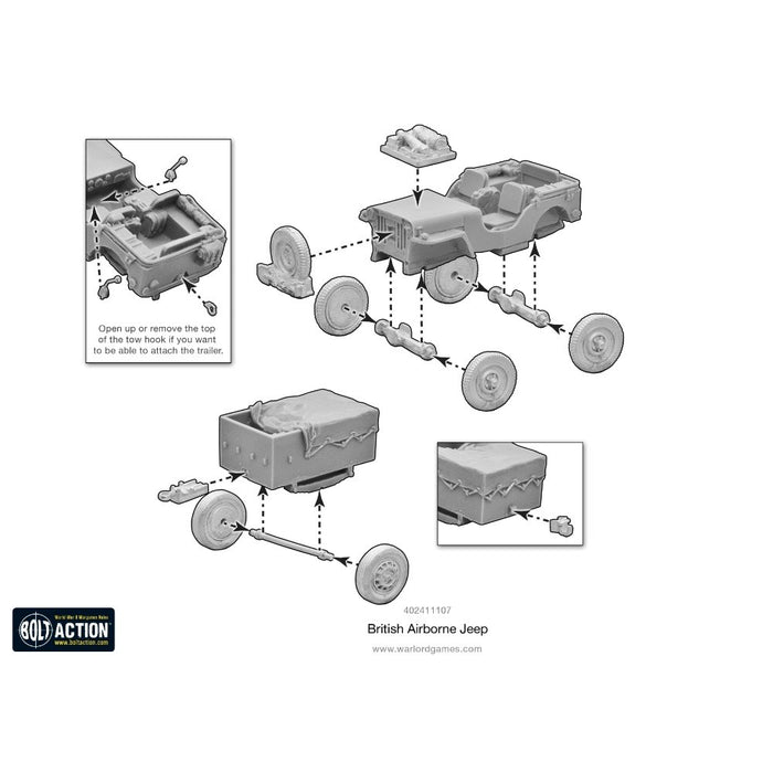 Bolt Action British Airborne Jeep & Trailer