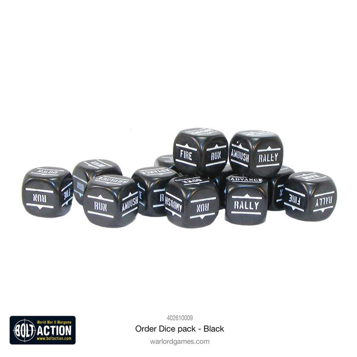 Bolt Action Orders Dice - Black