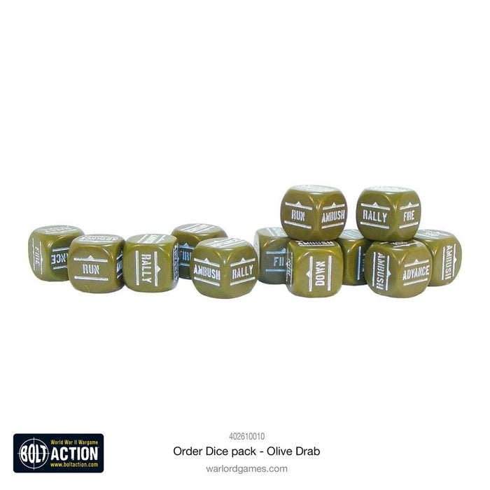 Bolt Action Orders Dice - Olive Drab