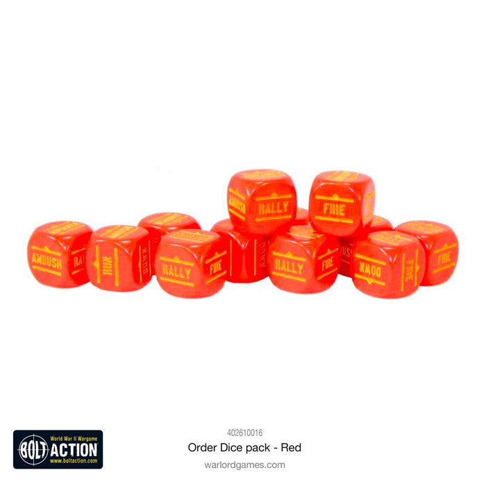 Bolt Action Orders Dice - Red