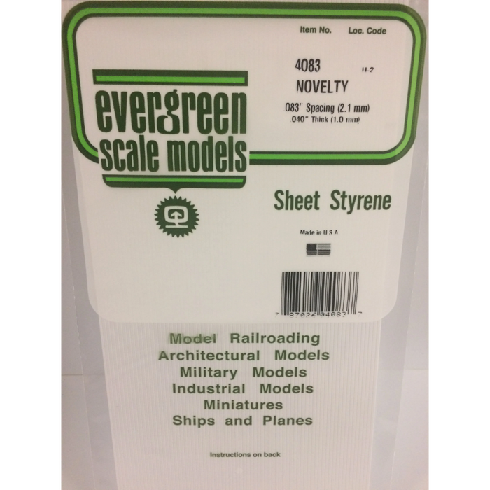 Evergreen 4083 Novelty Siding White (0.040in) 1.0 x 150 x 300 mm