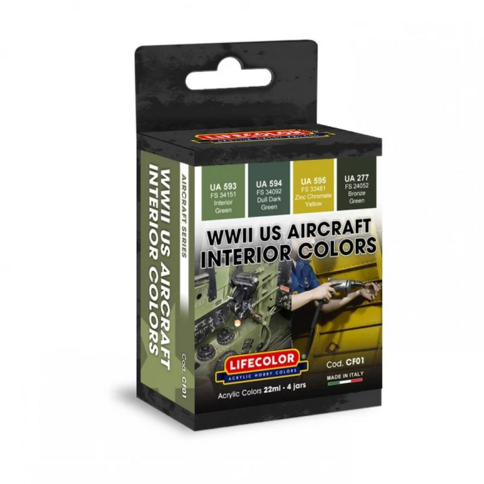Lifecolor CF01 WWII US Aircraft Interior (4 pk - 22ml)