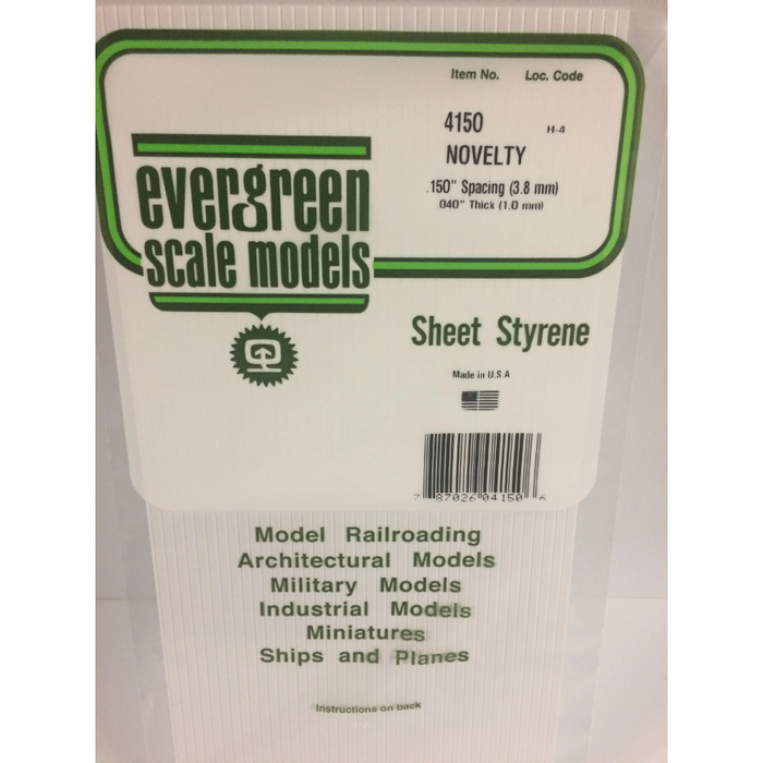 Evergreen 4150 Novelty Siding White (0.040in) 1.0 x 150 x 300 mm