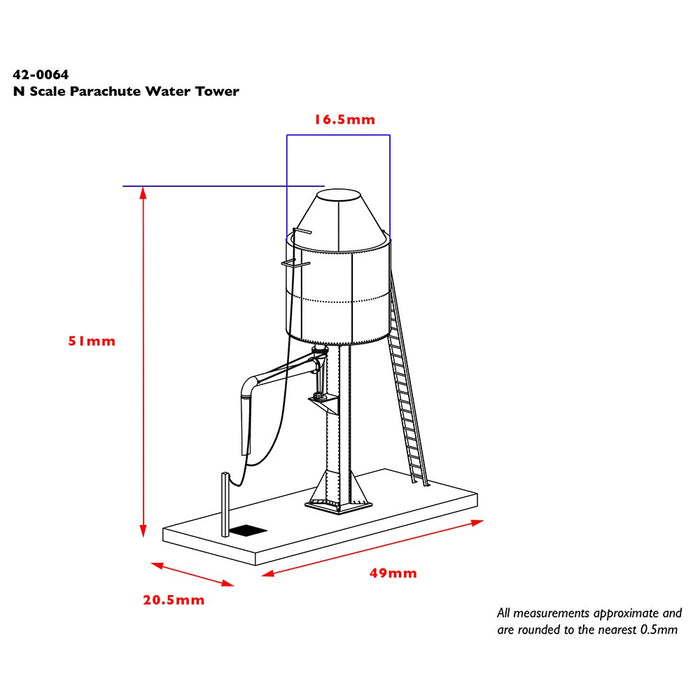 Scenecraft 42-0064 [N] 1:148 Parachute Water Tower