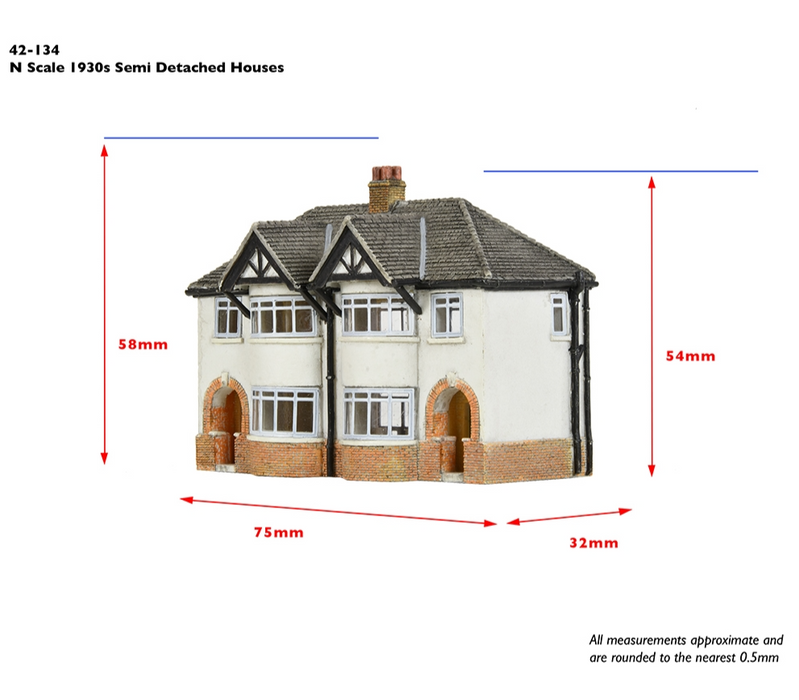 Scenecraft 42-134 [N] 1:148 1930s Semi Detached Houses