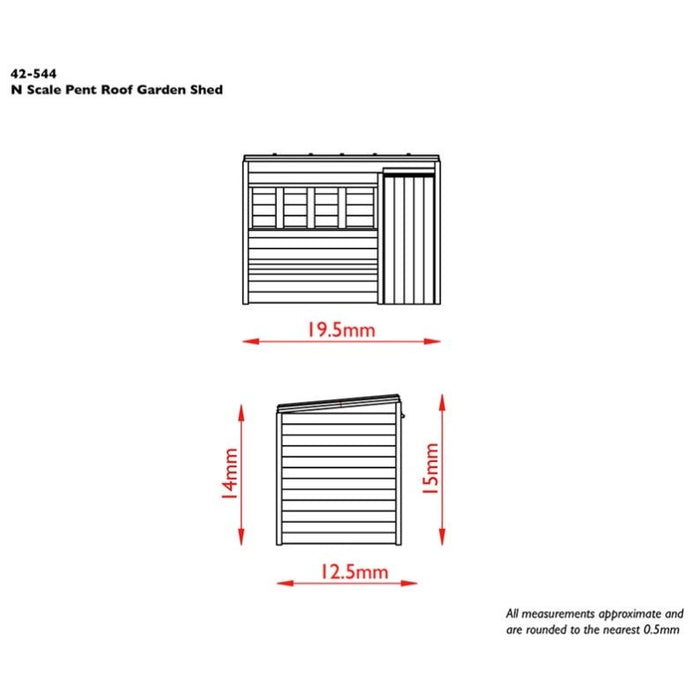 Graham Farish [N] 42-544 Scenecraft Pent Roof Garden Shed