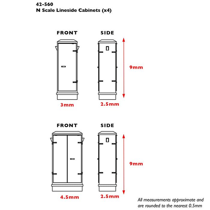 Graham Farish [N] 42-560 Scenecraft Lineside Cabinets (x4)