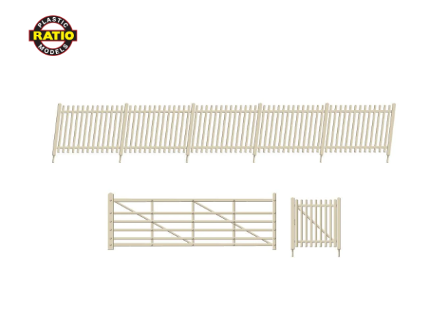 Ratio 432A OO SR Concrete Pale Fencing Ramp Sections & Gates
