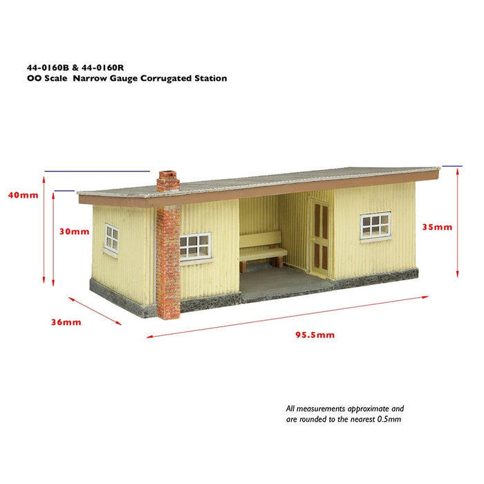 Narrow Gauge [OO] 44-0160R Scenecraft Corrugated Station Red and Cream