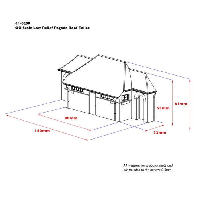 Branchline [OO] 44-0209 Scenecraft Low Relief Pagoda Roof Toilet