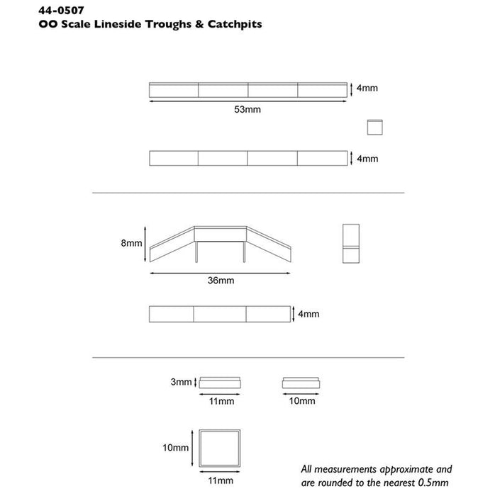 Branchline [OO] 44-0507 Scenecraft Lineside Troughs and Catchpits