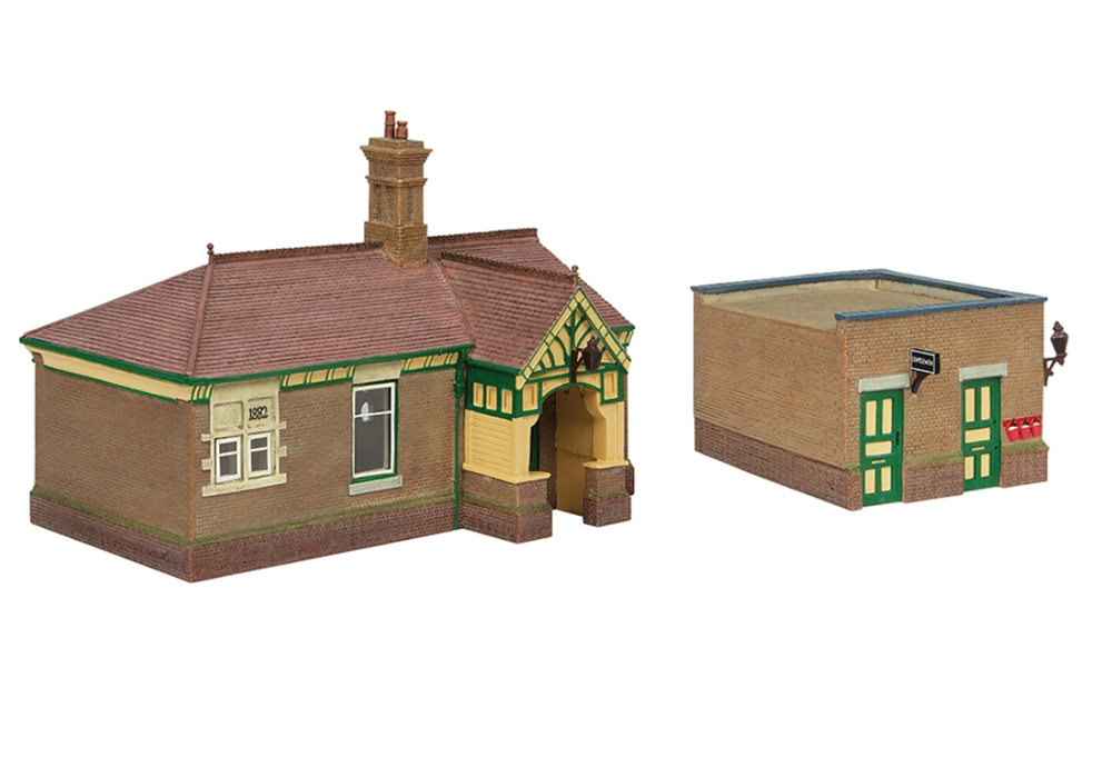 Branchline [OO] 44-090G Bluebell Waiting Room and Toilet - Green and Cream