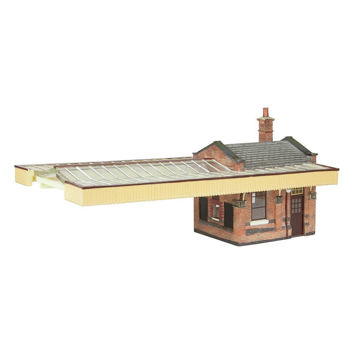 Branchline [OO] 44-117B Scenecraft Great Central Station Booking office w/Canopy Brown & Cream