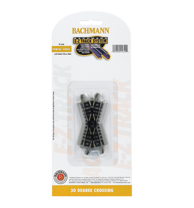 Bachmann USA 44840 [N] 30 Degree Crossing (1/card) - Nickel/Gray