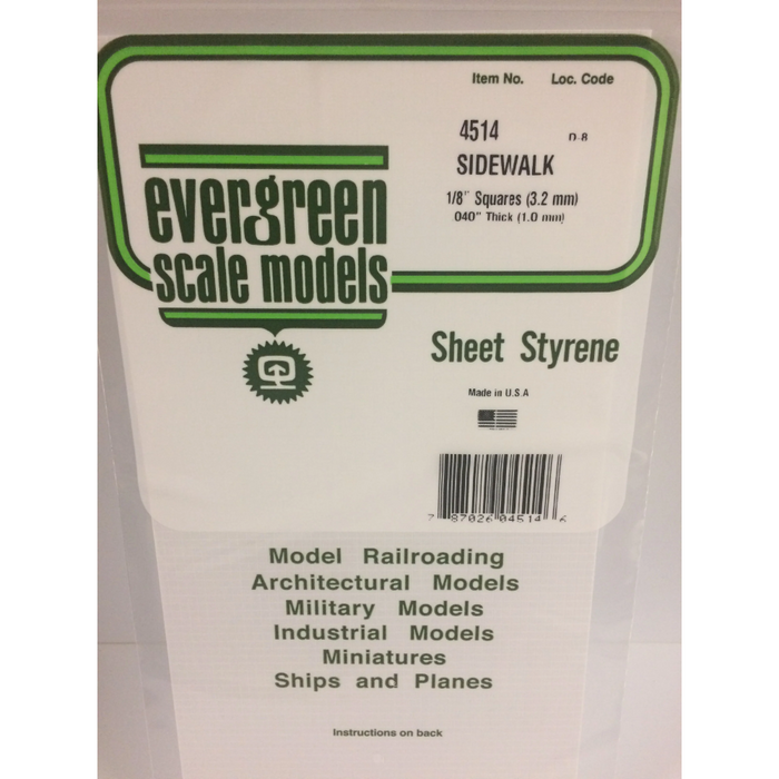 Evergreen 4514 Sidewalk White (0.040in) 1.0 x 150 x 300 mm