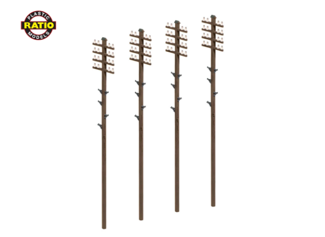 Ratio 452 OO Telegraph Poles 16 per pack