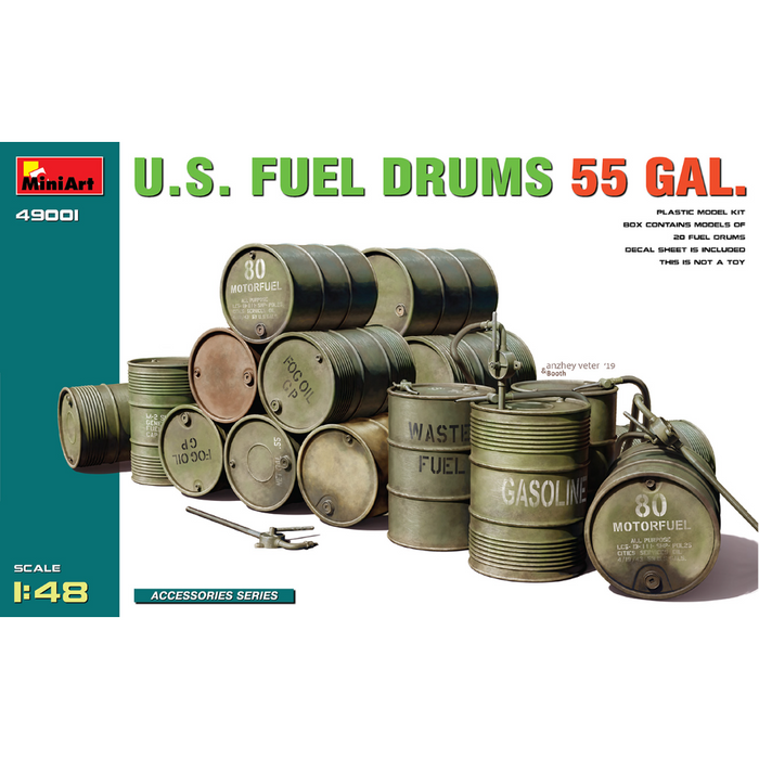 MiniArt 49001 1:48 U.S. Fuel Drums 55 Gal.