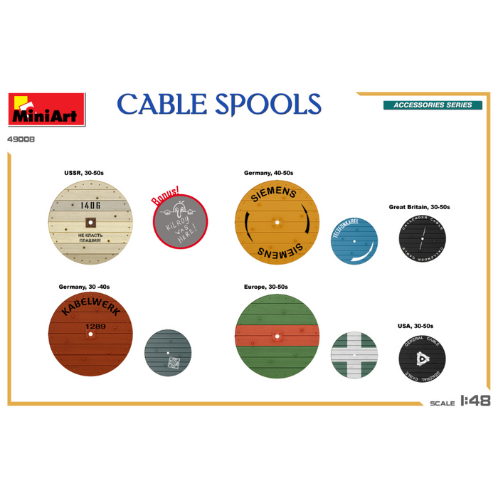 MiniArt 49008 1:48 Cable Spools