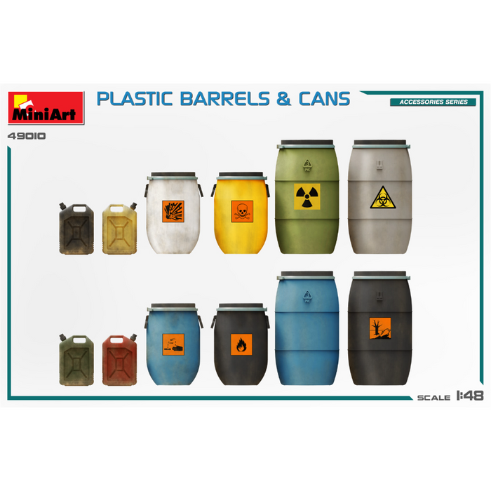 MiniArt 49010 1:48 Plastic Barrels & Cans