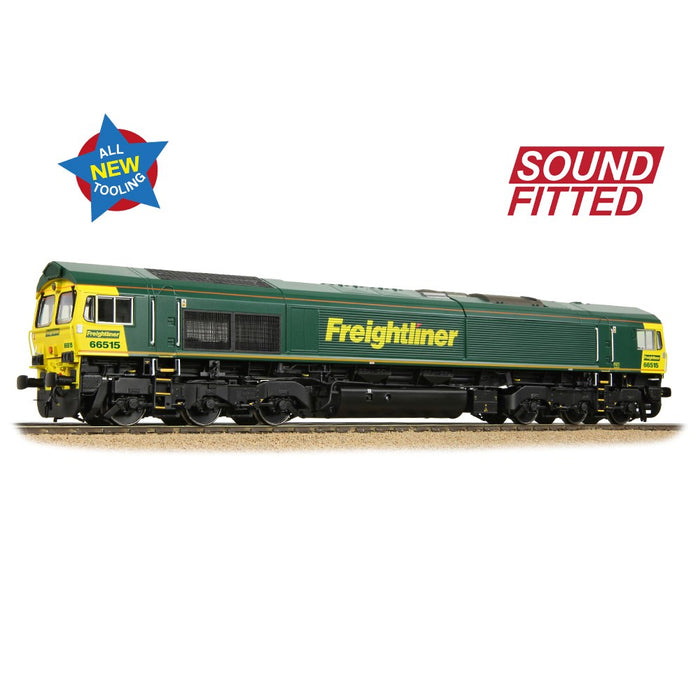Bachmann Branchline 50-001SF [OO] 1:76 Class 66/5 66515 Freightliner Green (Sound Fitted)