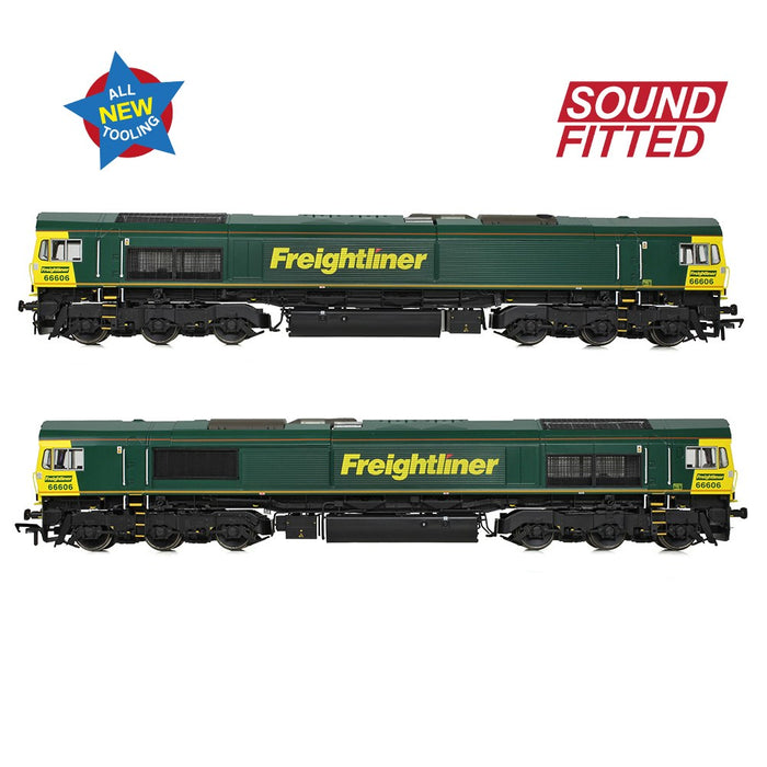 Bachmann Branchline 50-002SF [OO] 1:76 Class 66/6 66606 Freightliner Green (Sound Fitted)