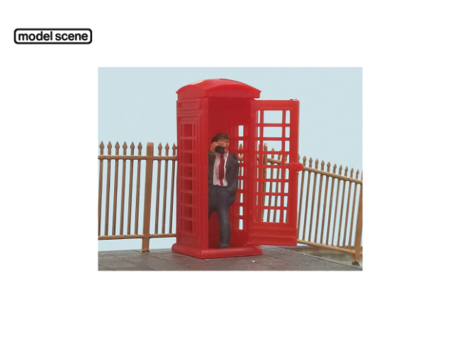 Modelscene 5005 OO Telephone Box and Caller 2pc