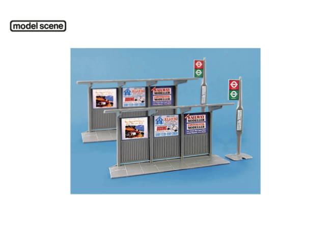Modelscene 5007 OO Bus Stop & Shelter 2pc