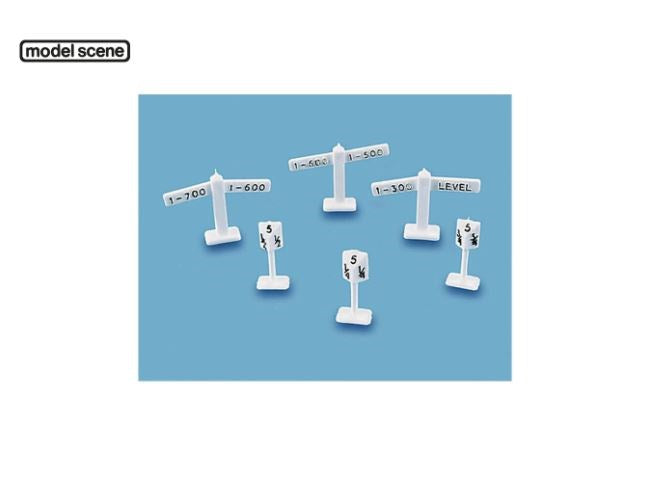 Modelscene 5051 OO Level Signs & Mile Posts (6pcs)