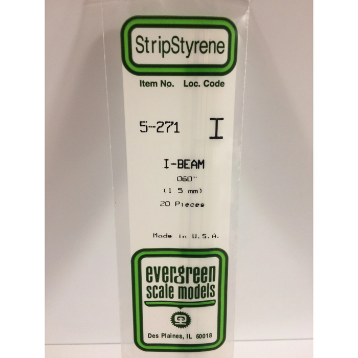 Evergreen 271 I-Beams 0.060  x 14 in (1.5 x 350 mm)