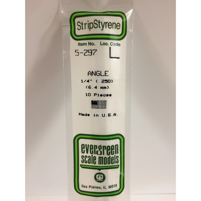 Evergreen 297 Angles 0.250  x 14 in (6.3 x 350 mm)