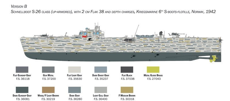 Italeri 5625 1:35 Schnellboot Type S-26/S-38