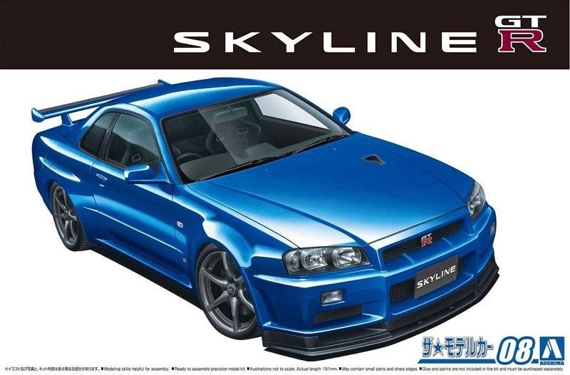 Aoshima 05858 1:24 Nissan R-34 Skyline GT-R V-Spec'02