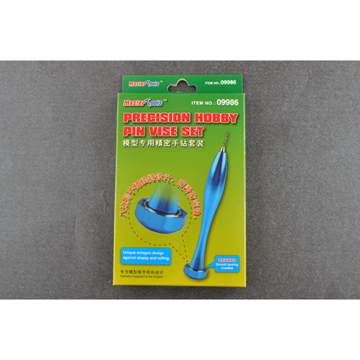 Master Tools 09986 Precision Hobby Pin Vise Set (Drill Diam from 0.3-1.2)