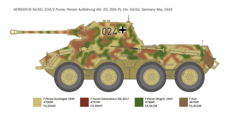 Italeri 6572 1:35 Sd.Kfz 234/2 Puma