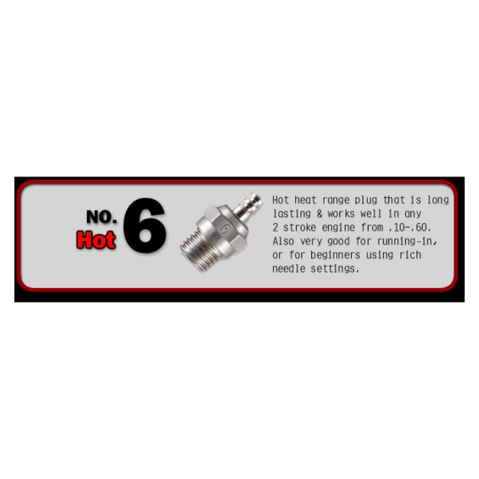 O.S. #6 A3 Glow Plug - Hot Heat