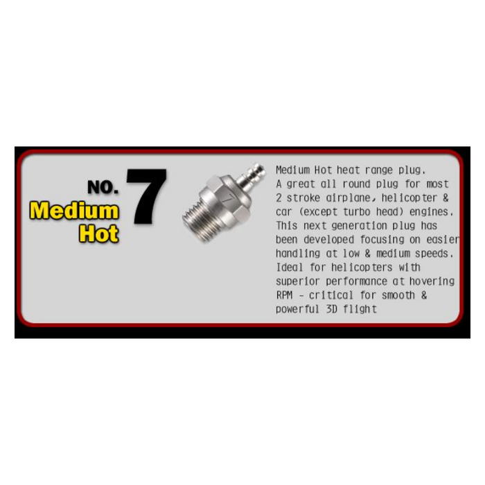 O.S. #7 Glow Plug - Medium Hot Heat