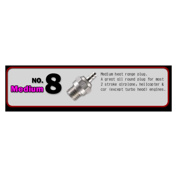 O.S. #8 Glow Plug - Medium Heat (General Use)