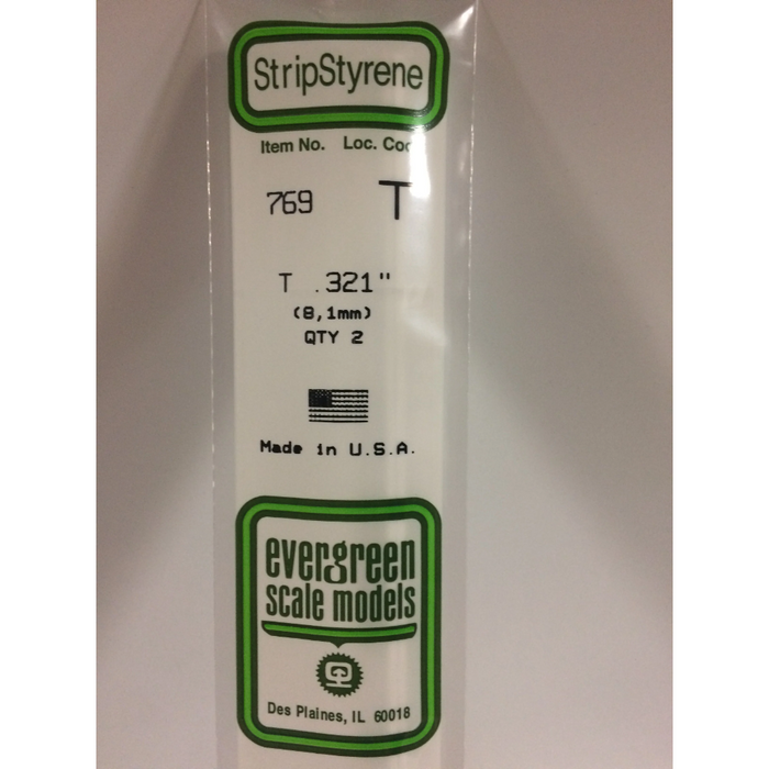 Evergreen 769 T's 0.321  x 14 in (8.1 x 350 mm)