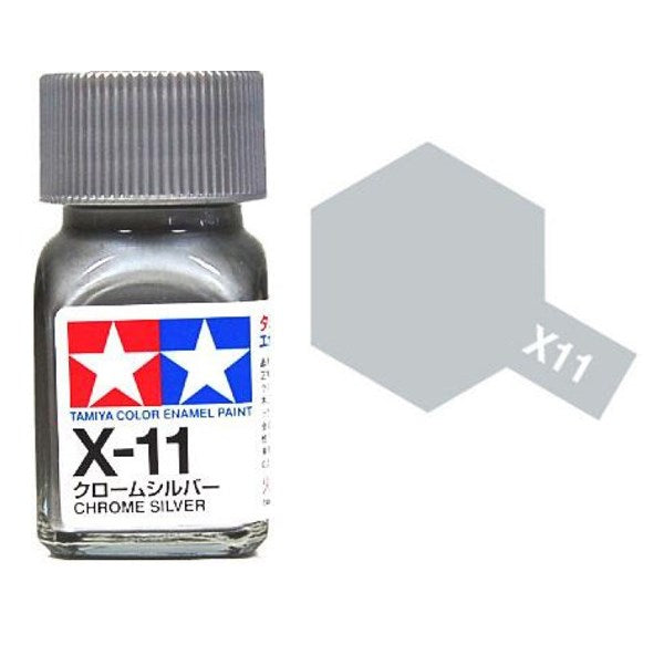 Tamiya 80011 X-11 CHROME SILVER Enamel Paint - 10ml