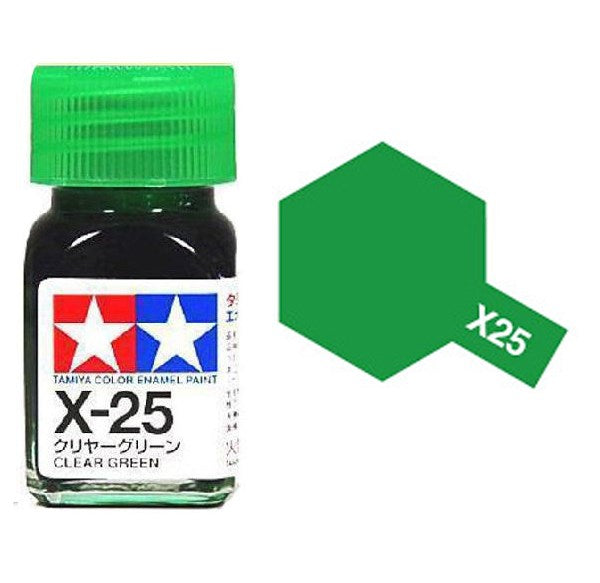 Tamiya 80025 X-25 CLEAR GREEN Enamel Paint - 10ml