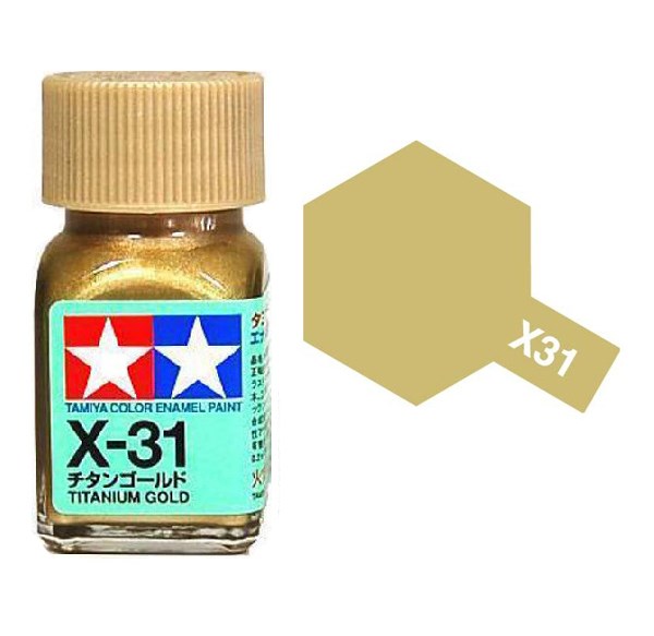 Tamiya 80031 X-31 TITANIUM GOLD Enamel Paint - 10ml