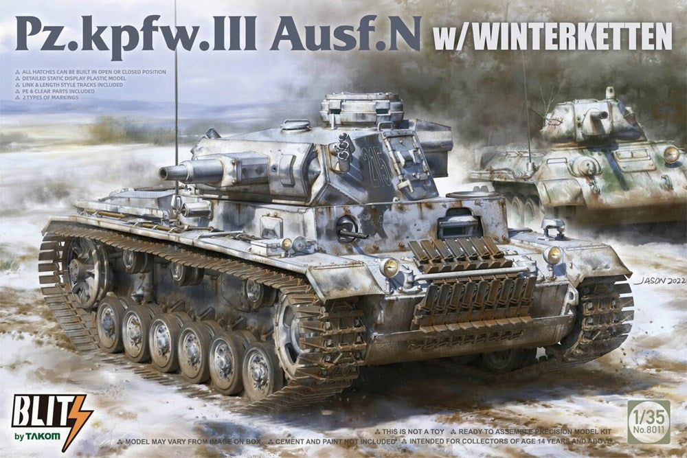 Takom 8011 1:35 Pz.Kpfw. III Ausf. N with Winterketten