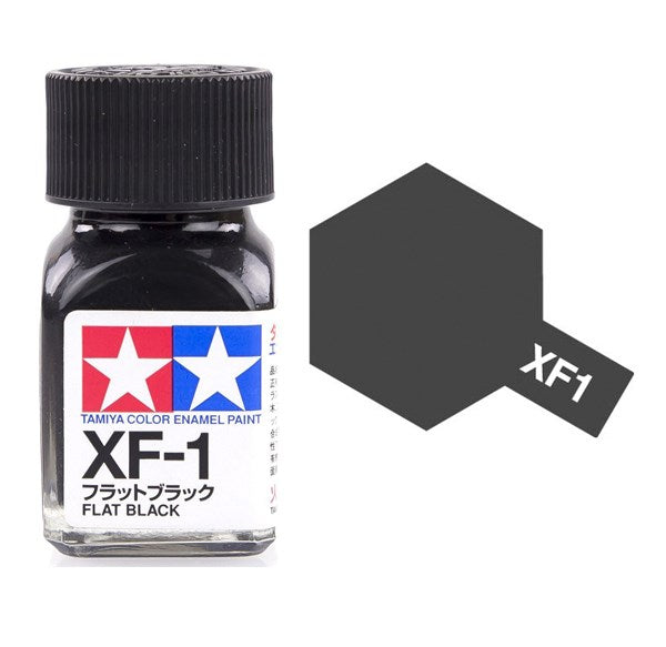 Tamiya 80301 XF-1 FLAT BLACK Enamel Paint - 10ml