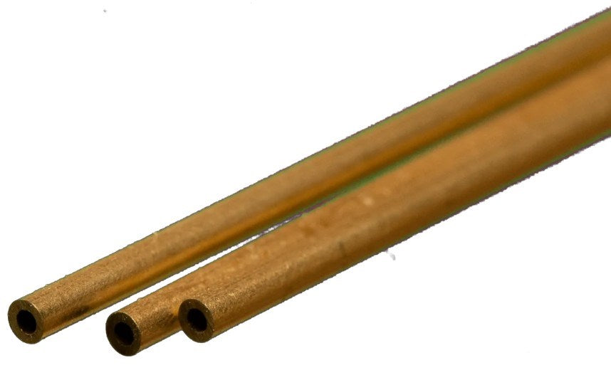 K&S 8125 3 x Brass Round Tube 1/16 x 12"