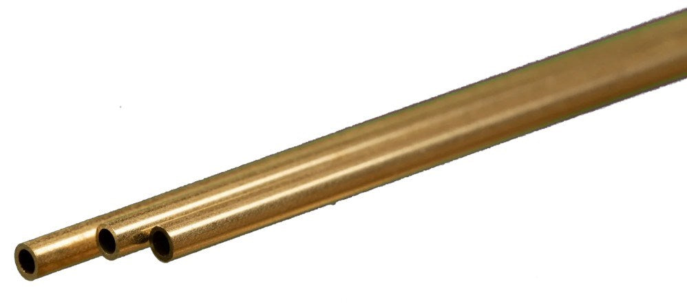 K&S 8126 3 x Brass Round Tube 3/32 x 12"