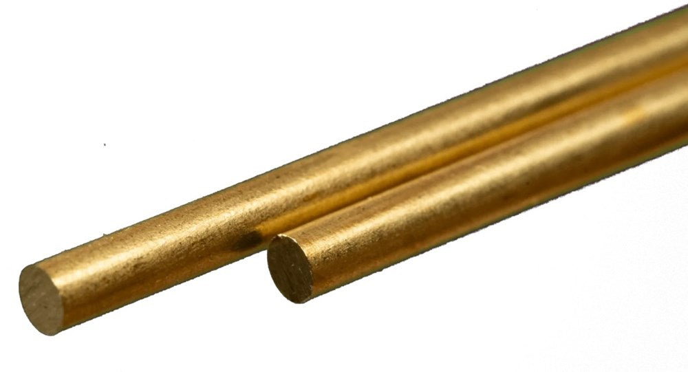 K&S 8167 2 x Solid Brass Rod .114 x 12"