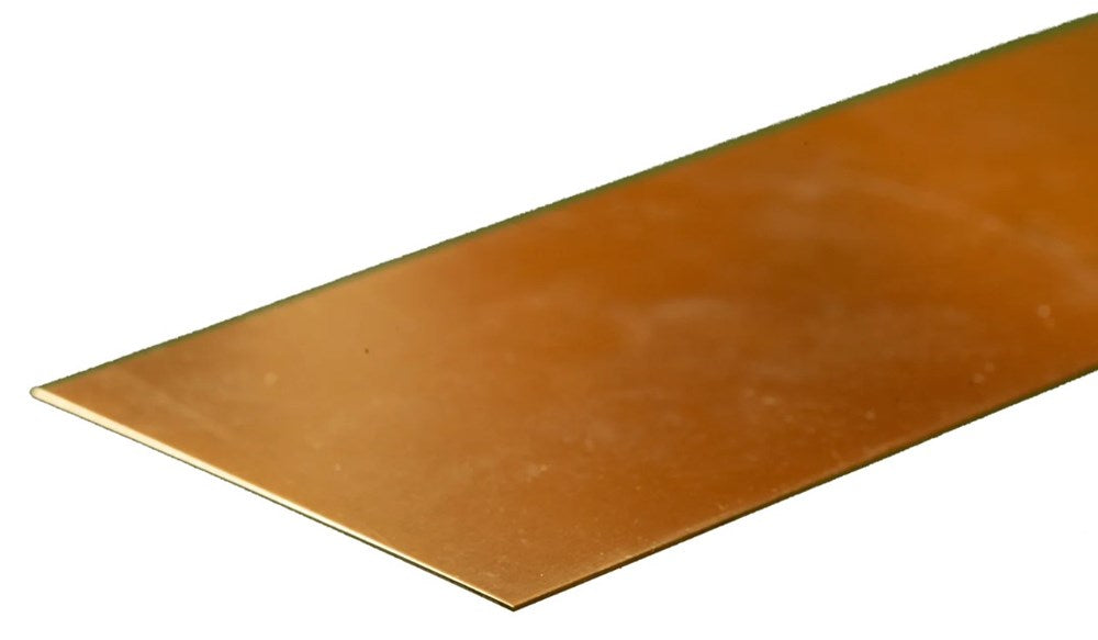 K&S 8244 1 x Brass Strip .032 x 2" x 12"